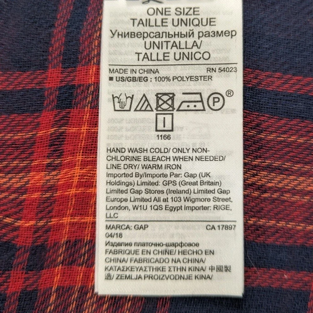 Gap Plaid Light Scarf Red Navy Preppy Academic Tartan Fall Transition Capsule